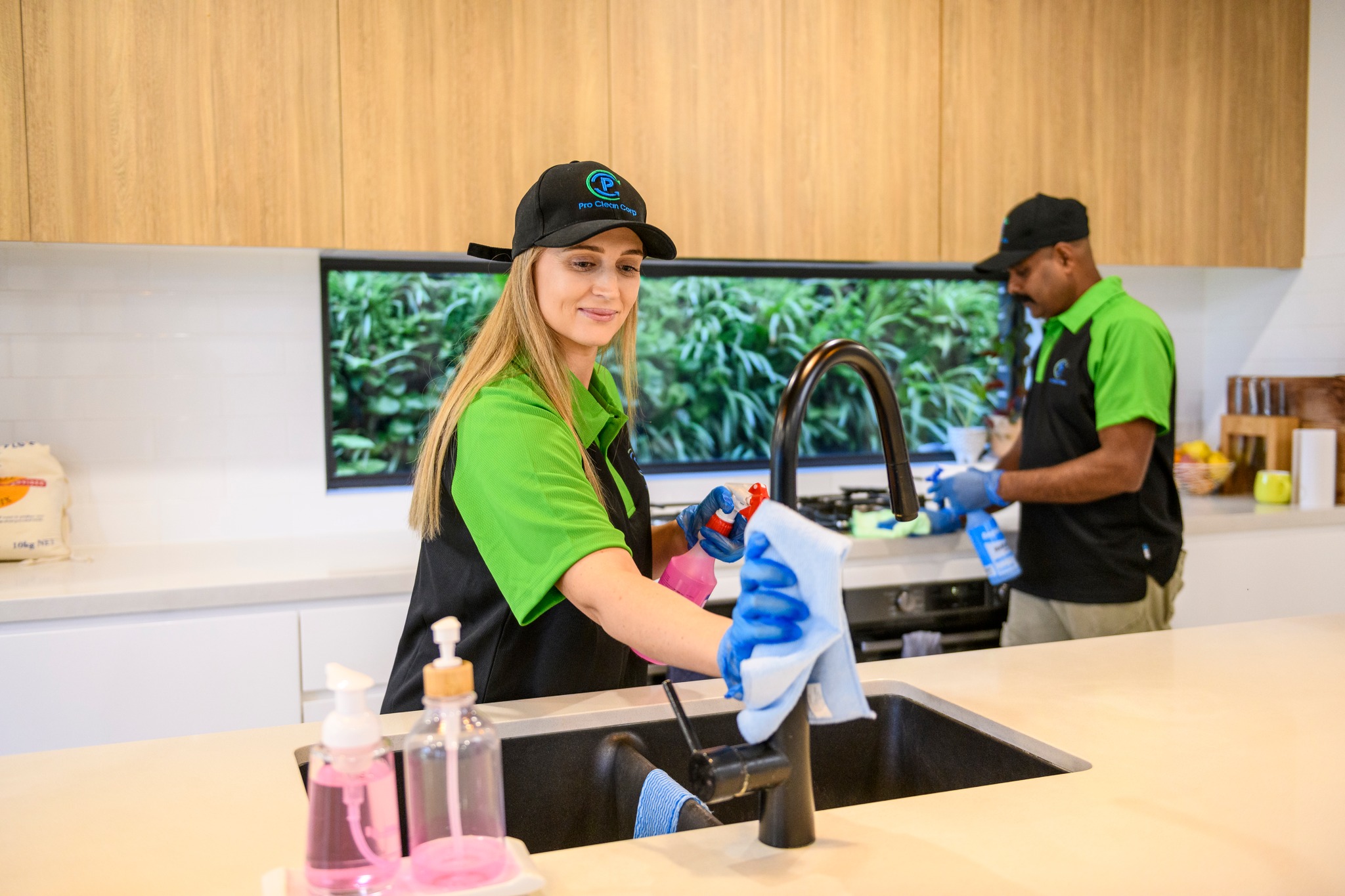Professional cleaning team
